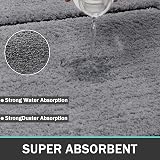 Pauwer Microfiber Soft Bath Mat Set 2 Piece Grey 53x86cm + 50x50cm Non Slip view 6