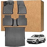 Floor Mats for VW Tiguan 2018-2024 (Only Fit for 5 Seats), TPE Waterproof Non-Slip All Weather Protection Custom, Floor Mats & Cargo Liner