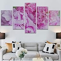 SIGNWIN 5 Panel Canvas Wall Art Modern Art Bohemian Bouquet Colorful Cool Floral Group Multicolor Photography Realism for Home Decorations Ready to Hang - 60