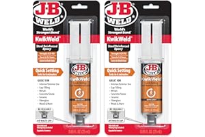 J-B Weld 6 Minute Set Epoxy KwikWeld, High Strength, Waterproof, 2 Pack, Dark Grey, 50176-2