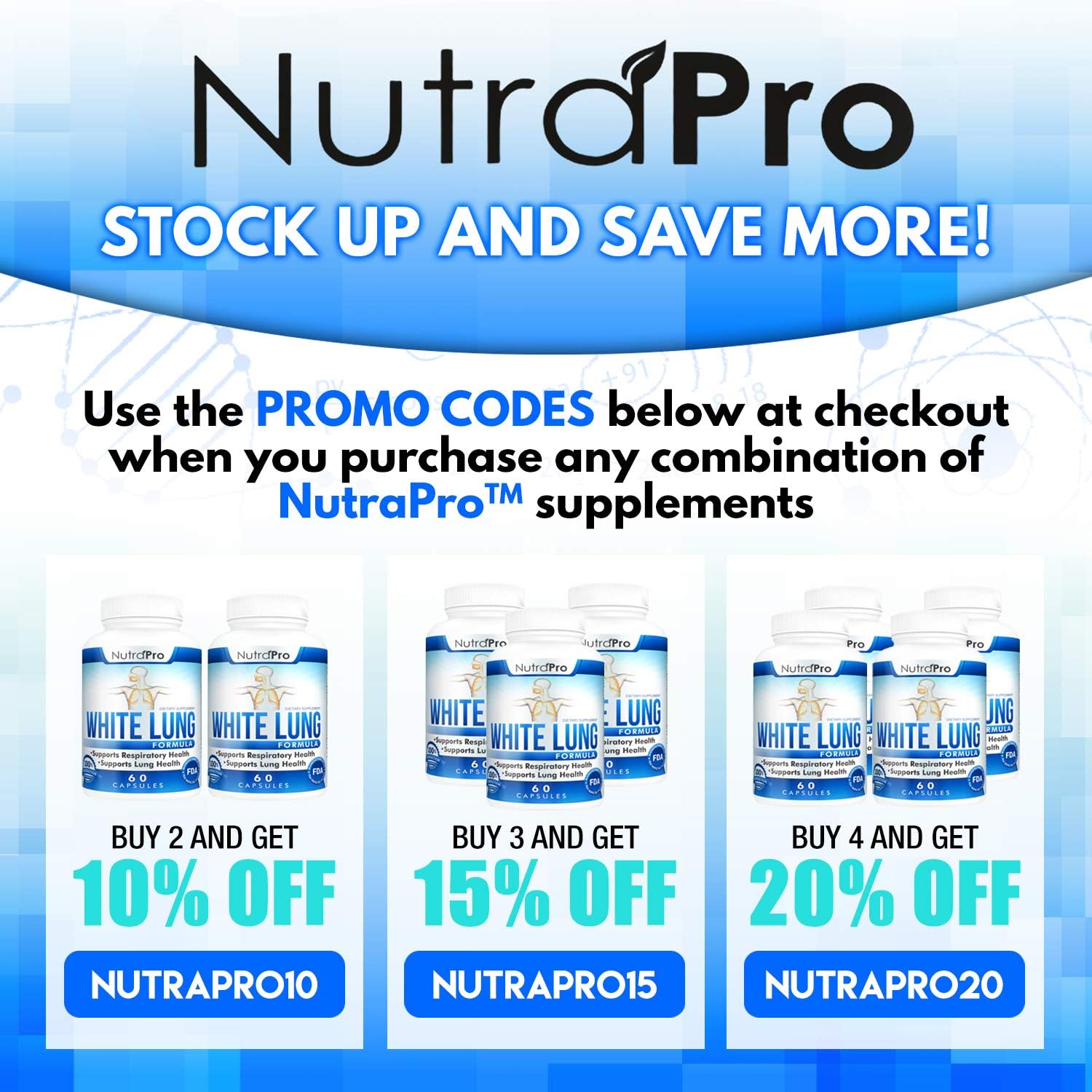 White Lung by NutraPro - Lung Cleanse & Detox.Support Lung Health. Supports Respiratory Health. 60 Capsule - Made in GMP Certified Facility.: Health & Personal Care