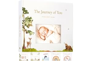 KIDS N' ALL Woodland Baby Memory Book with Custom Photo Cover – Milestone Journal and Keepsake for First 5 Years – Gift for New Parents or Baby Showers