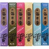 Nippon kodo Morning Star Incense Set of 6 (Lotus, Vanilla, Lavender, Jasmine, Green Tea and Gardenia), 50 Sticks in Each Scent - Traditional Japanese Style