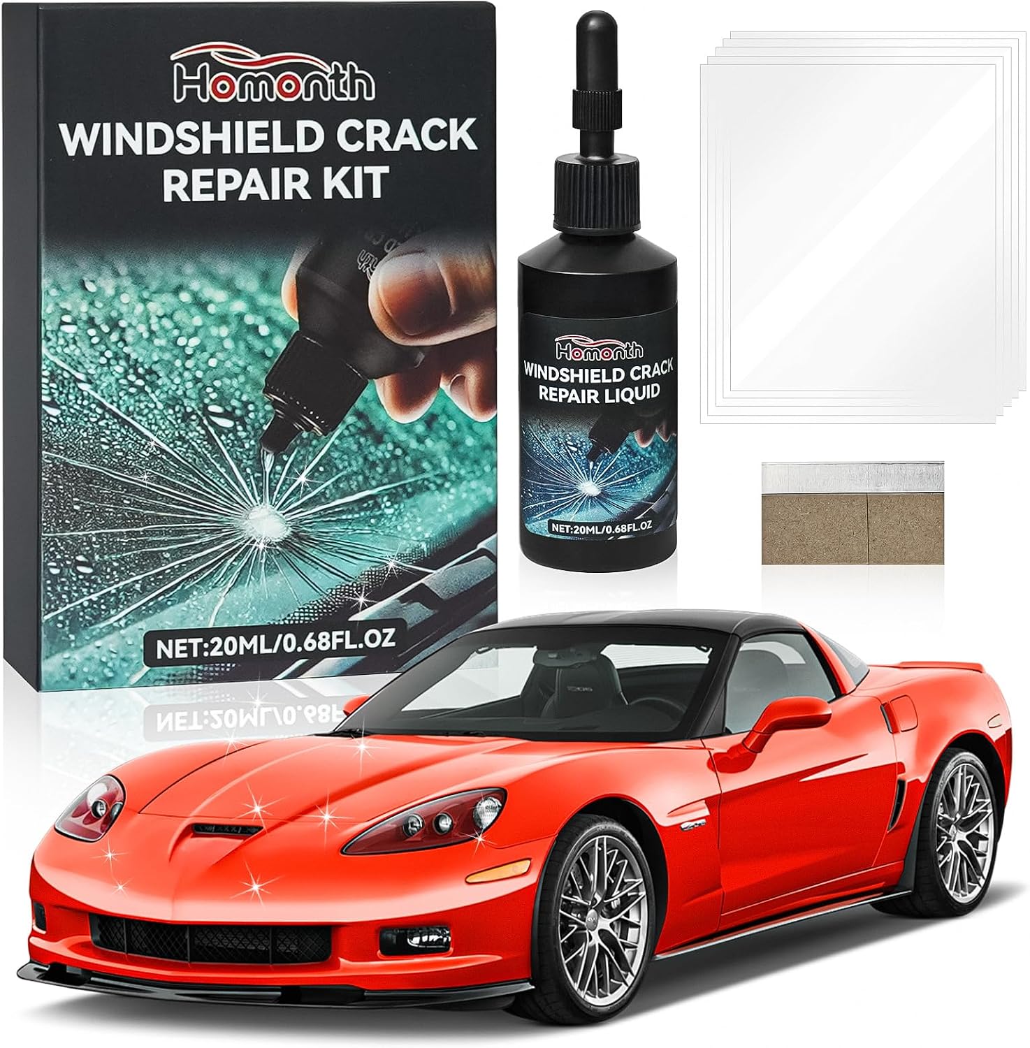 popalula Car Windshield Crack Repair Kit - 2026 Upgrade Nano Glass Repair Liquid for Cracks & Chips, Cracks Gone Glass Remover Fluid for Quick Fix Windshields, Windows, Mirrors