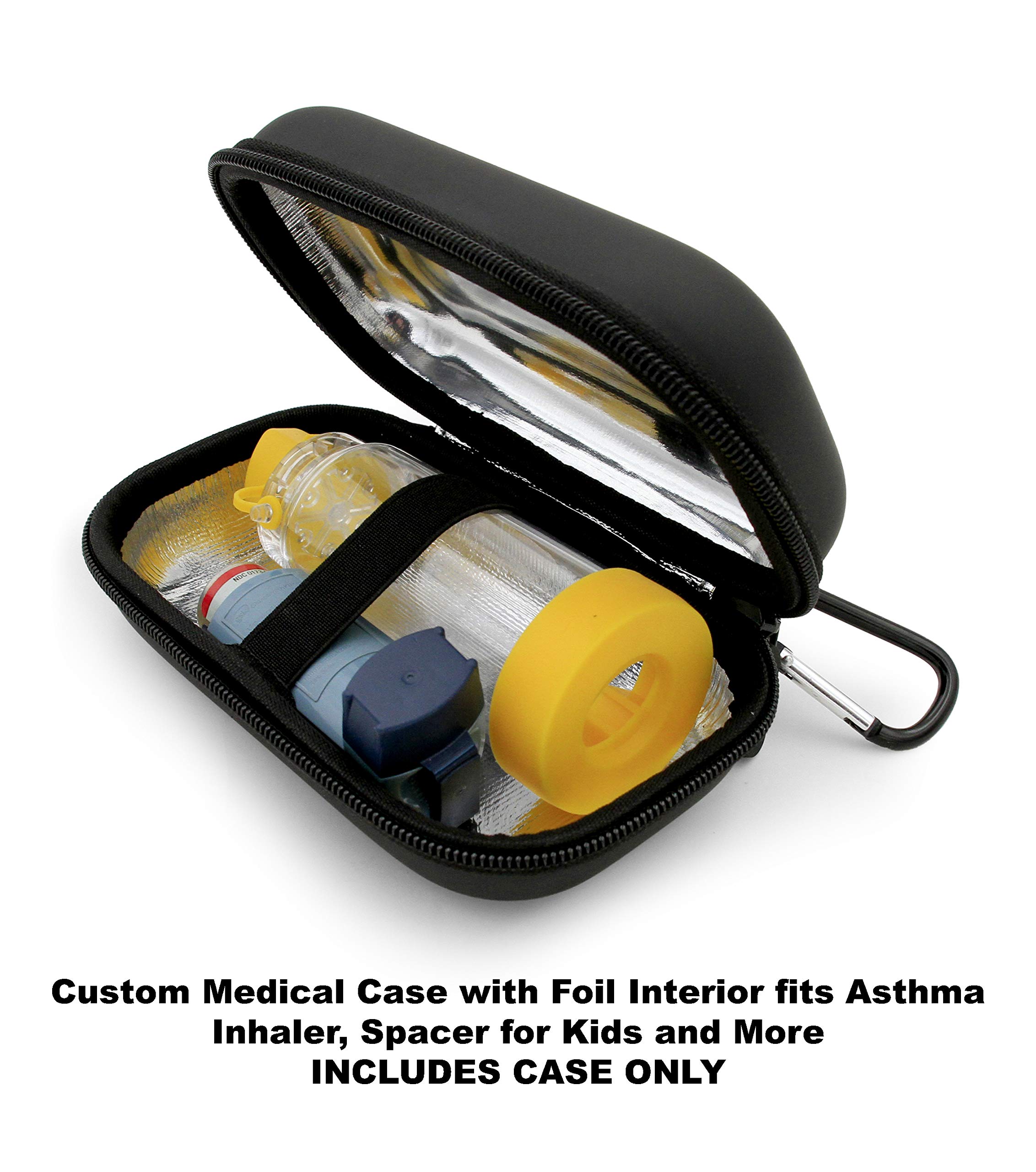 CASEMATIX Asthma Inhaler Case Fits Inhaler Spacer For Adults, Masks, Inhaler Holder and More - Compact Size Fits 6.25