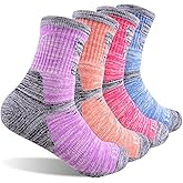 FEIDEER Women's Hiking Walking Running Socks, Multi-Pack Outdoor Recreation Socks Wicking Cushion Crew Socks