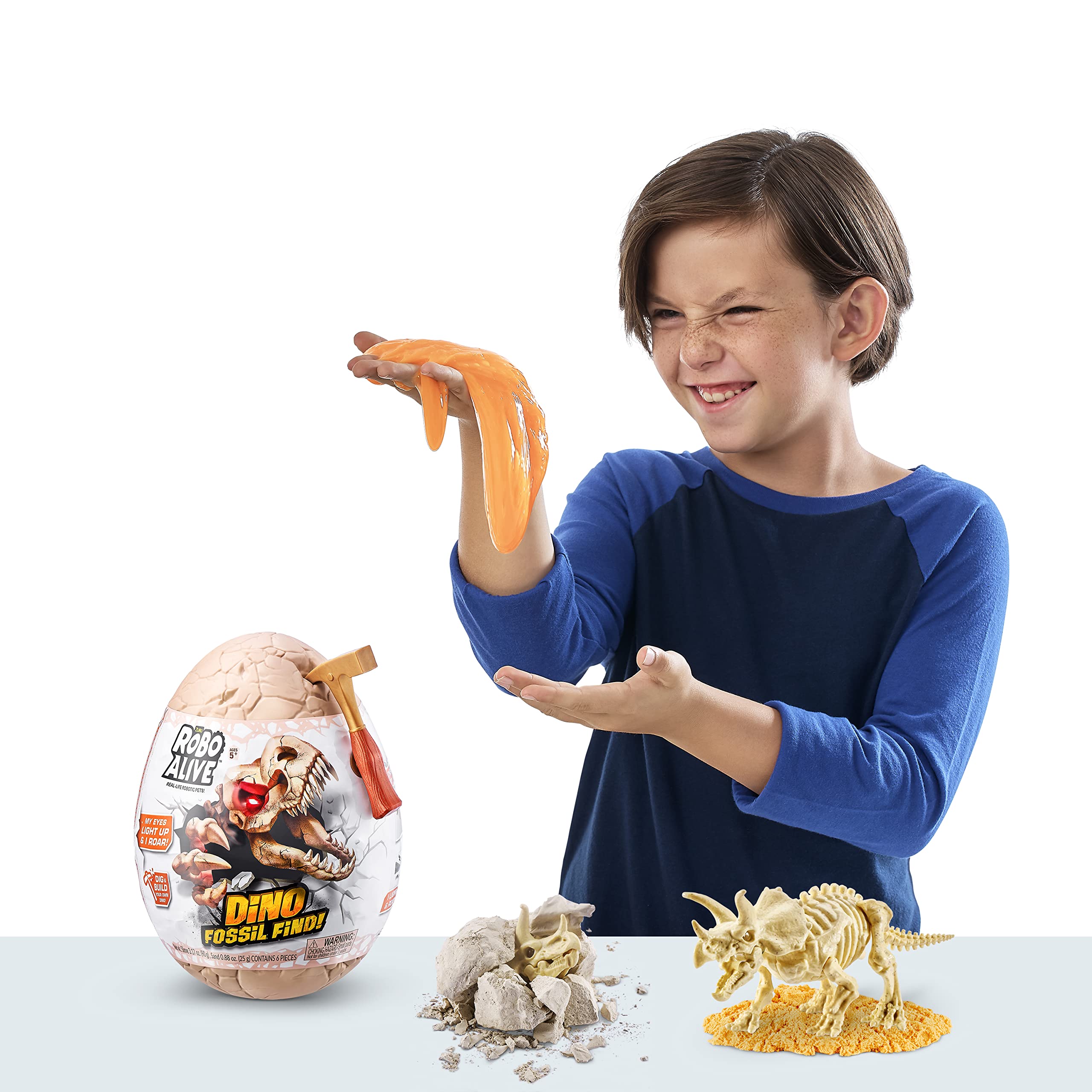 Robo Alive Dino Fossil Find - Ankylosaurus by ZURU Excavate Dinosaur Fossils Digging Kit Collectible Toy with Slime, Multi-Color, (7156E)