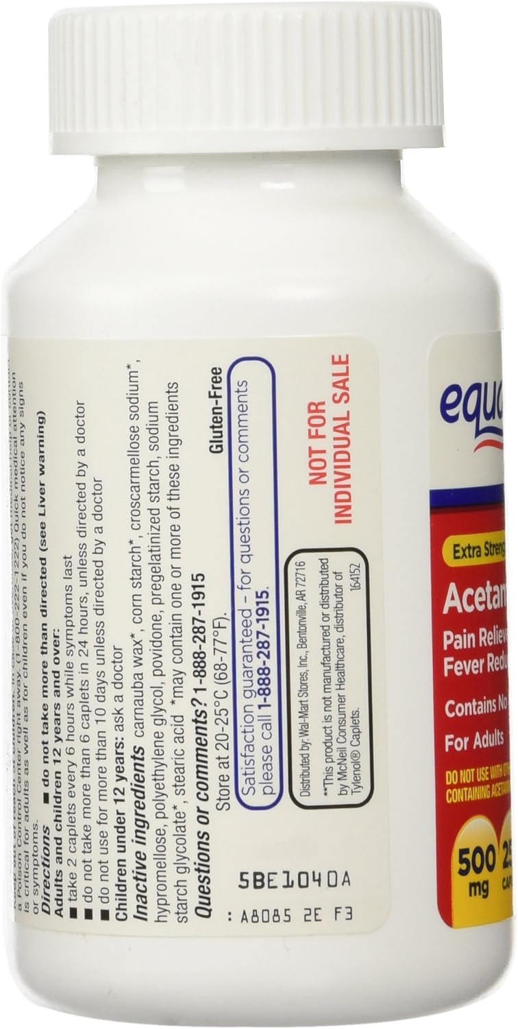 Equate Extra Strength Acetaminophen Twin-Pack 500mg, 500 tabs: Health & Personal Care