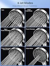 YEAUPE High Pressure Shower Head with Filter 6 Modes Handheld view 4