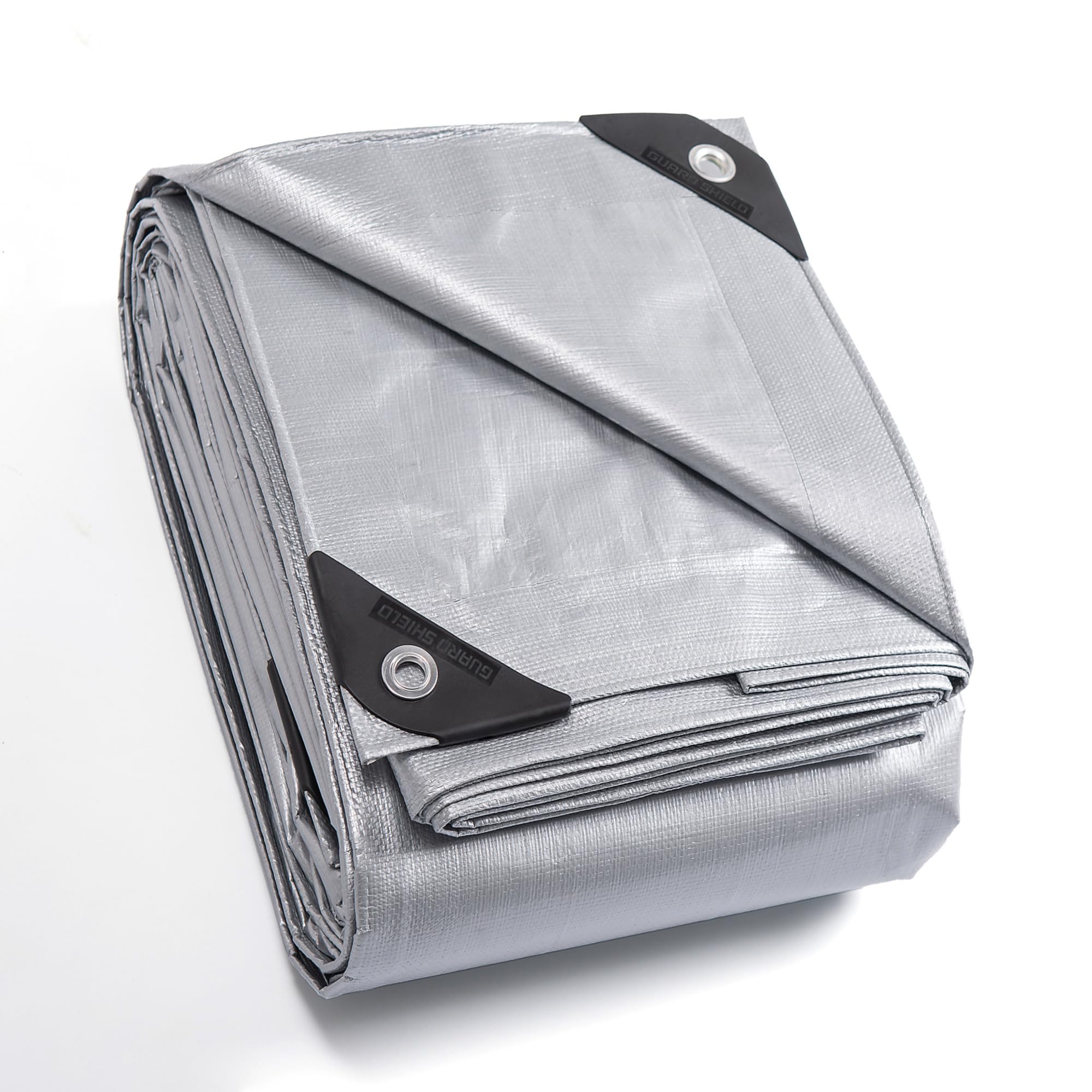 GUARD SHIELD Abdeckplane Gewebeplane mit Ösen 3 x 3 m 160 g/㎡ Grau Schutzplane Allzweckplane Wasserdicht, Reißfest, UV-stabilisiert, Schimmelresistent