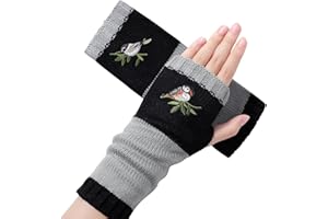 Nimalpal Fingerless Gloves for Women - Women's Knit Arm Warmers Fingerless Gloves Thumb Hole Gloves Mittens