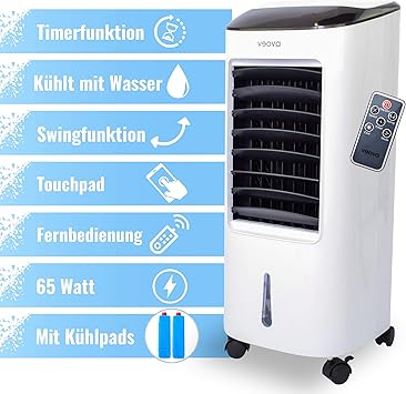 Veova Air Cooler Pro Multifunktionale Mini Klimaanlage Leistungsstarker Luftreiniger Fur Saubere Und Kuhle Luft Kleiner Und Mobiler Ventilator Klimagerat Mit Fernbedienung Amazon De Baumarkt