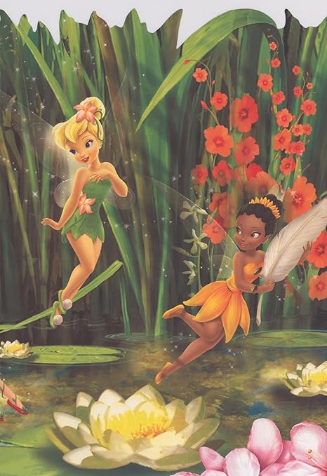 Amazon ディズニー妖精ティンカーベルフォーンイリデッサロゼッタシルバーミストエクストラワイド壁紙子供の寝室のプレイルームリビングルームロール15 X 18 壁紙