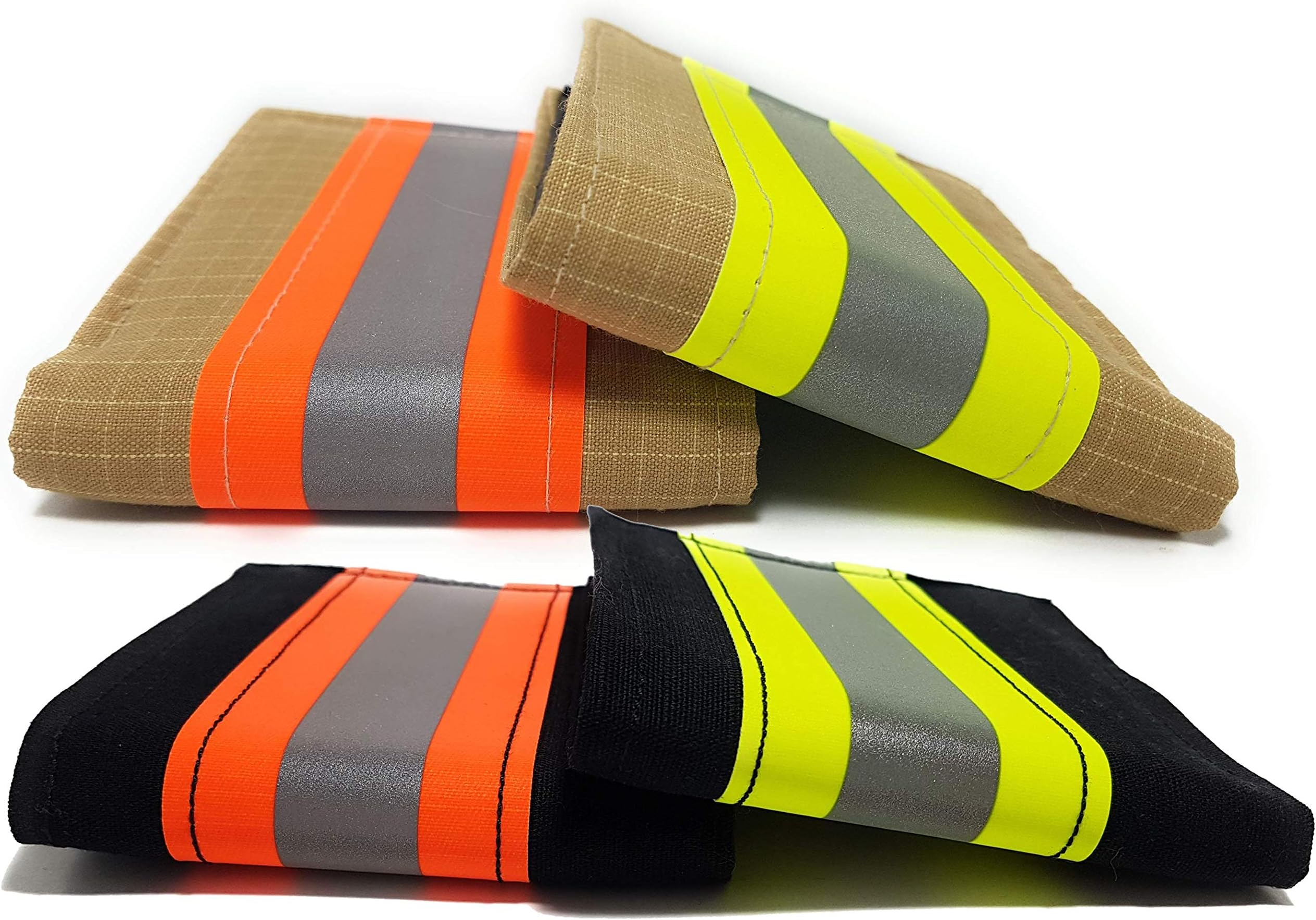Firefighter Wallet Bifold Original Turnout Bunker Fabric Gear (Black & Orange)
