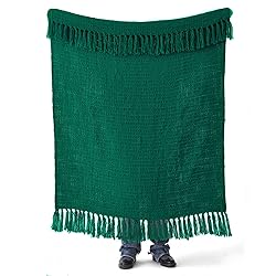 ZIGGUO Thick Chunky Green Knitted Throw Blanket for