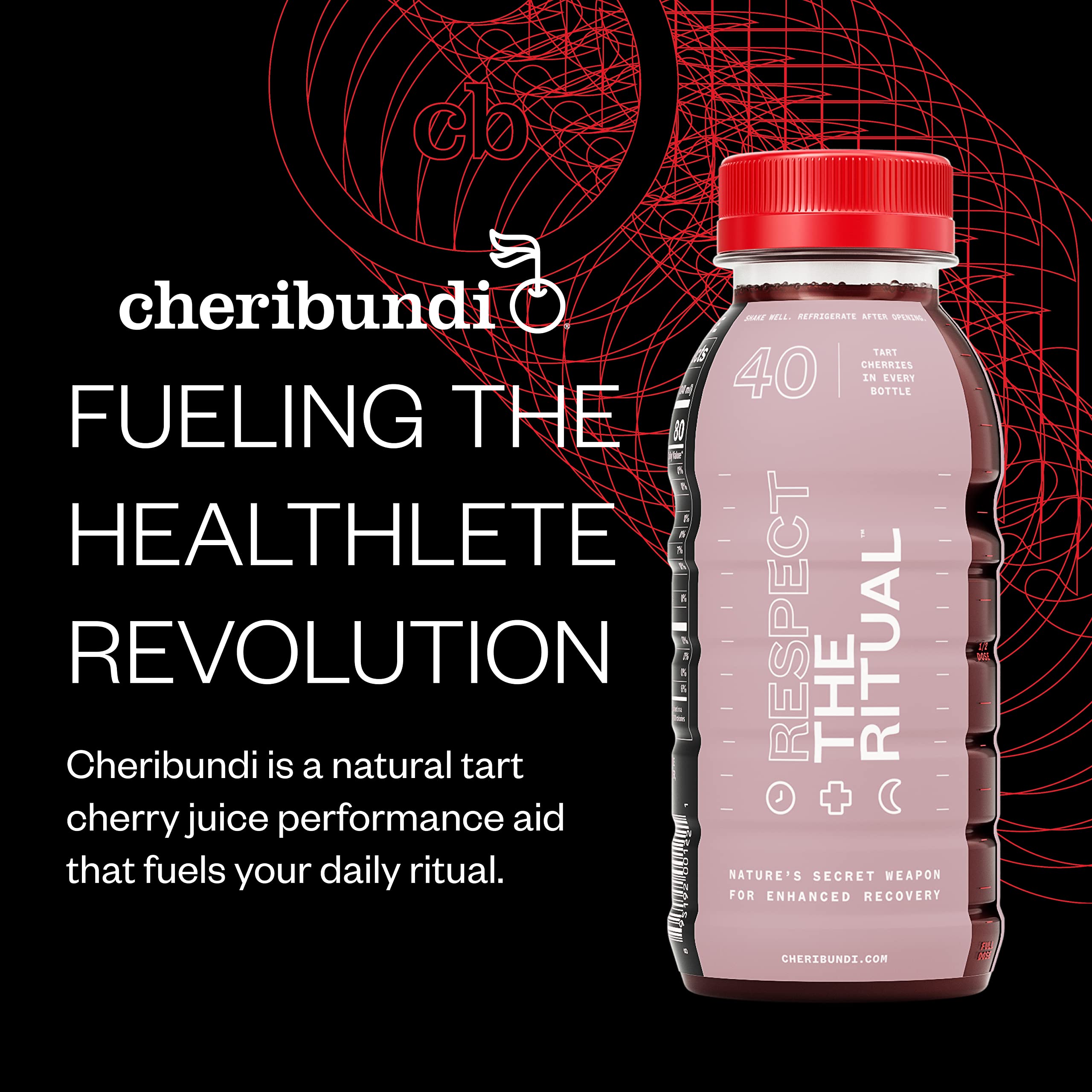 Cheribundi 100% Tart Cherry Juice Light | Low Calorie & Reduced Sugar Tart Cherry Juice | Athletes Recovery Drink | Promotes Restorative Sleep, Muscle Recovery & Boosts Performance | 8 floz (12 Pack)
