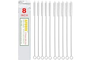 AFUUFA Straw Cleaner Brush Set 10 Pack, 5-Piece 8? x 8mm Straw Brush and 5-Piece 8? x 10mm Piper Cleaners for Hummingbird?Fee