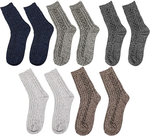 5 pares de meias de lã masculinas e femininas da Besportble