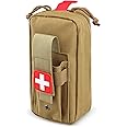 Tactical MOLLE Medical Pouch, Rip-Away EMT First Aid Pouch IFAK Trauma Kit Everyday Carry Survival Bag Include Cross Patch