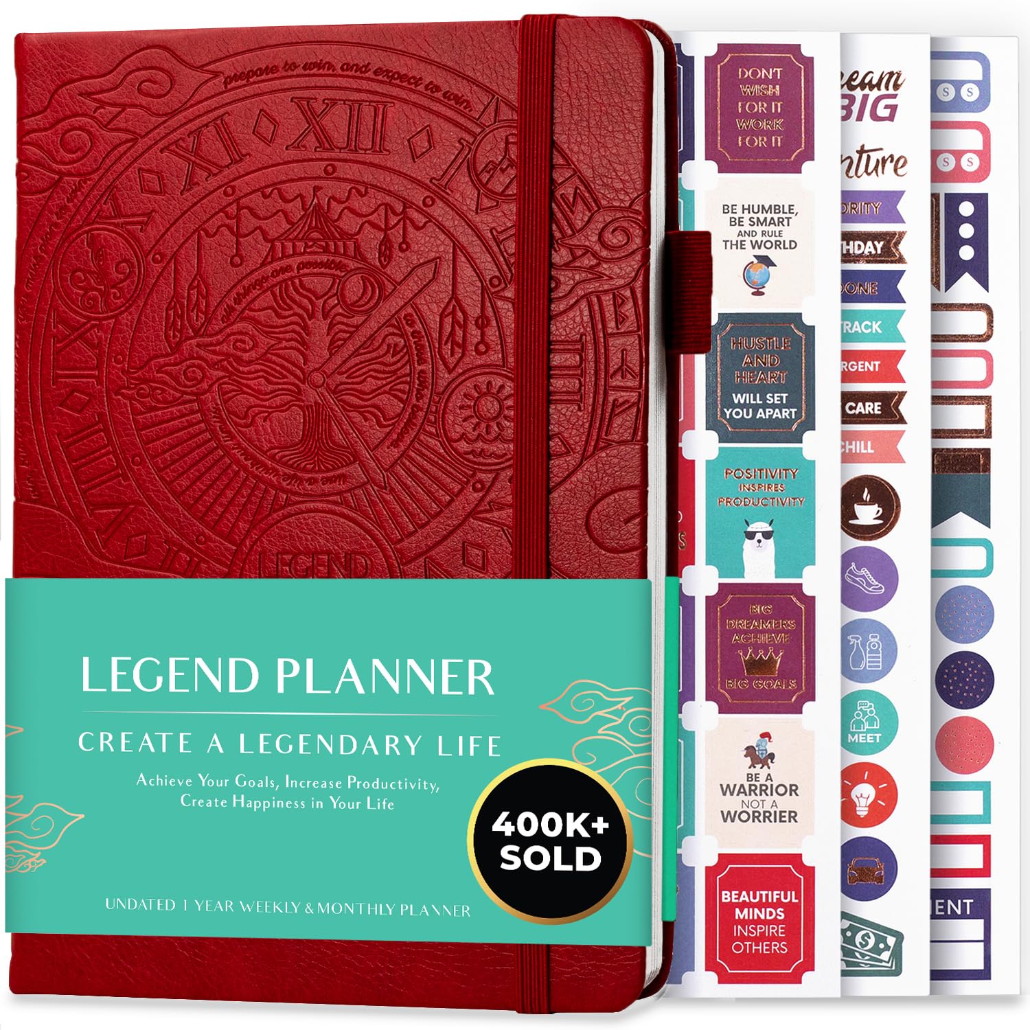 Photo 1 of Legend Planner – Weekly & Monthly Life Planner to Hit Your Goals & Live Happier. Organizer Notebook & Productivity Journal. A5 (Red)