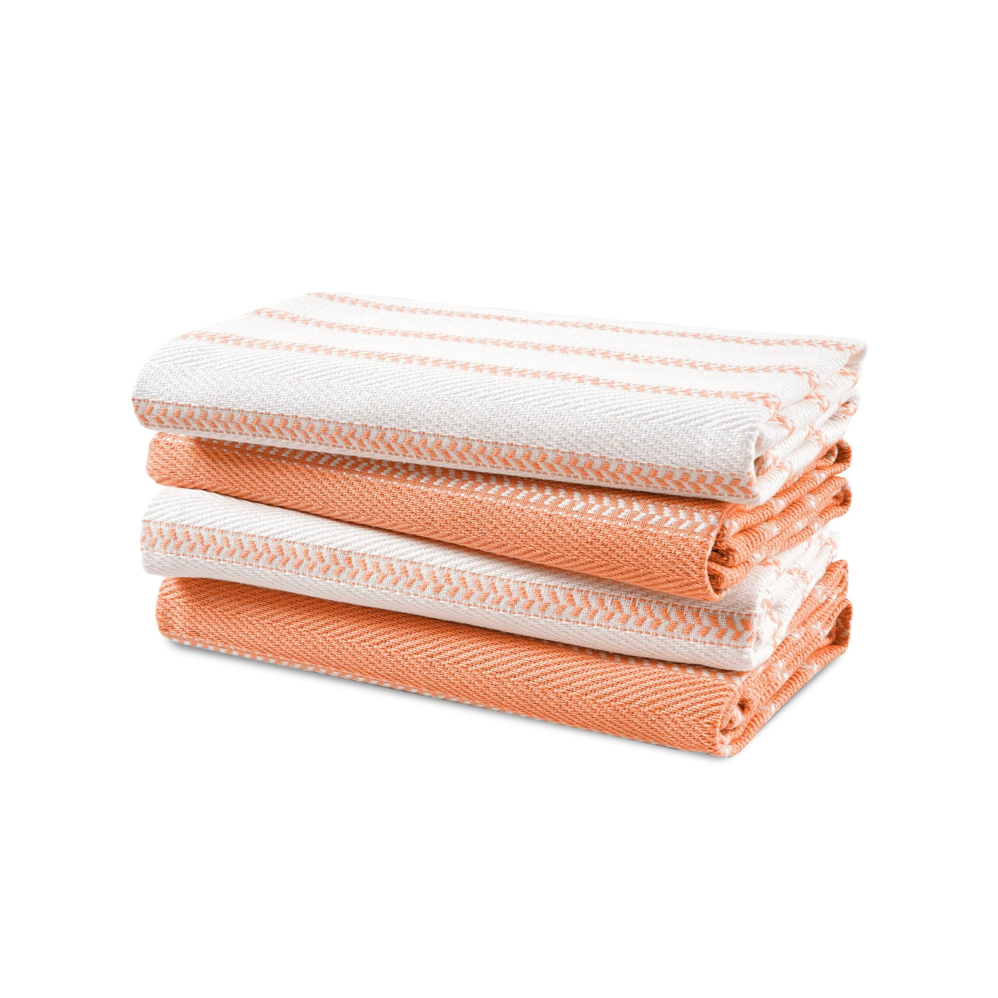 LANE LINEN Kitchen Towels Set - Pack of 4 Cotton Dish Towels for Drying Dishes, 18”x 28”,Absorbent Tea Towels, Quick Drying Kitchen Towel Set - Coral