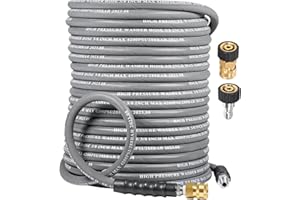 Coyardor 3/8" Pressure Washer Hose 100 FT 4500 PSI, Steel Braided Layer & NonMarking Rubber for Hot/Cold Water High Power Washer Replacement With 3/8 Inch Quick Connect & M22 Fitting, Industrial-grade