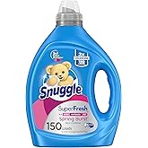 Snuggle Liquid Fabric Softener, SuperFresh Spring Burst, Eliminates Tough Odors, 150 Loads (Packaging May Vary), blue, 75 Fl 