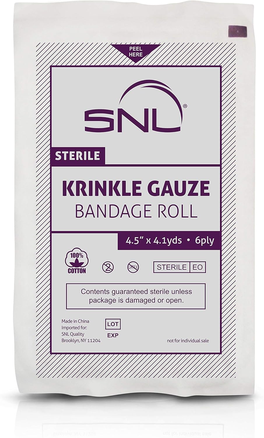 SNL Sterile Krinkle Kerlix Type 4 1/2" x 4 1/8 Yds, Latex Free, Bandage Roll - Pack of 12: Health & Personal Care