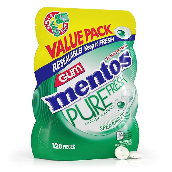 MENTOS PURE FRESH SUGAR-FREE CHEWING GUM WITH XYLITOL,...