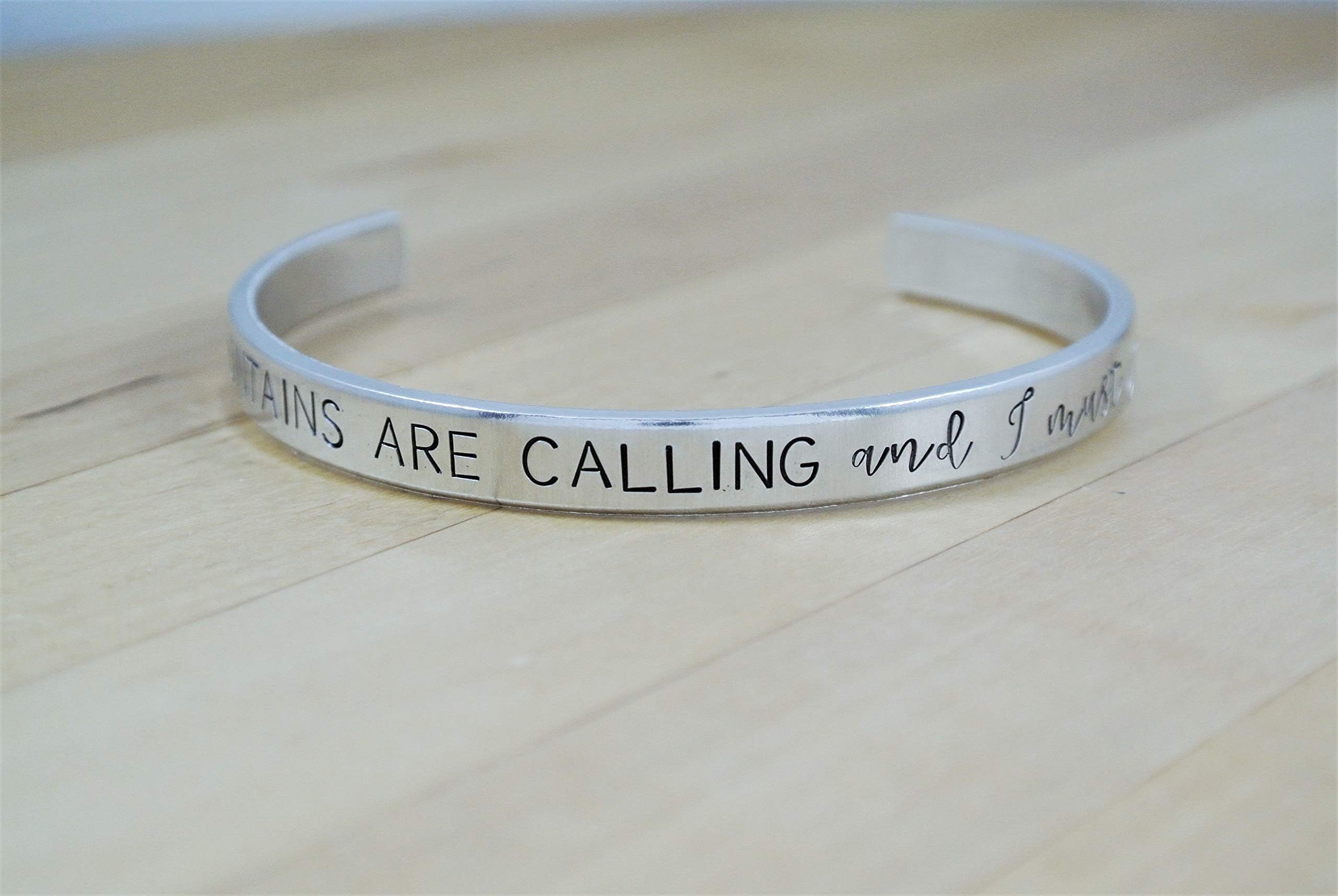 The Mountains Are Calling And I Must Go Bracelet, Outdoorsy Gifts For Her