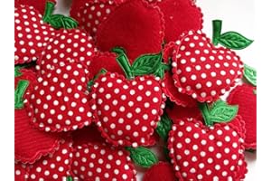 YYCRAFT Pack of 50 Red 1.5" Dots Padded Apple Christmas Decorations X Mas Appliques