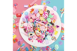 ZOOFOX Lot de 220 breloques en résine pour faux bonbons, bonbons kawaii pour ongles, décorations assorties pour loisirs créat