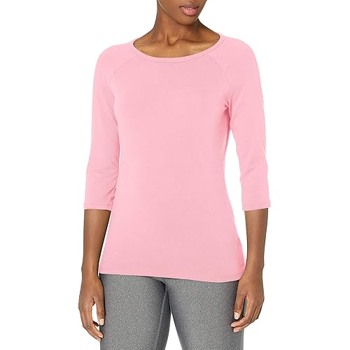 Hanes Women's Stretch Cotton Raglan Sleeve Tee