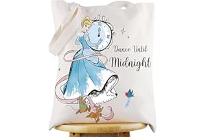 WZMPA Princess Cinderella Tote Bag Jaq＆Gus Fans Gifts Dance Until Midnight Cinderella Shoulder Bag Fairy Tales Merchandise