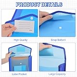 Vicloon A4 Plastic Wallets 5pcs with Snap Closure Folders Blue Yellow Red Green view 3