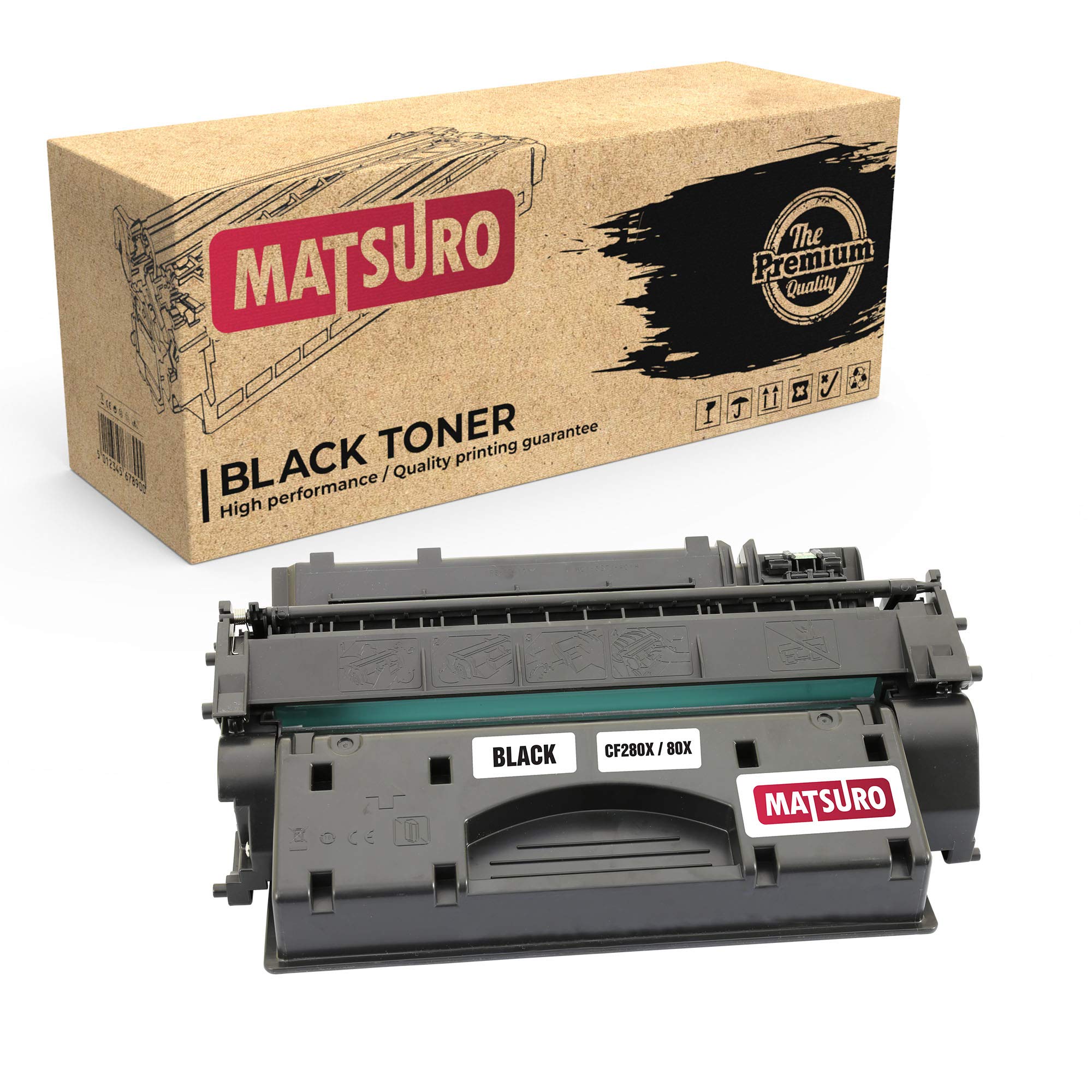 Matsuro Original | Compatible Toner Cartridge Replacement for HP CF280X 80X (1 BLACK)