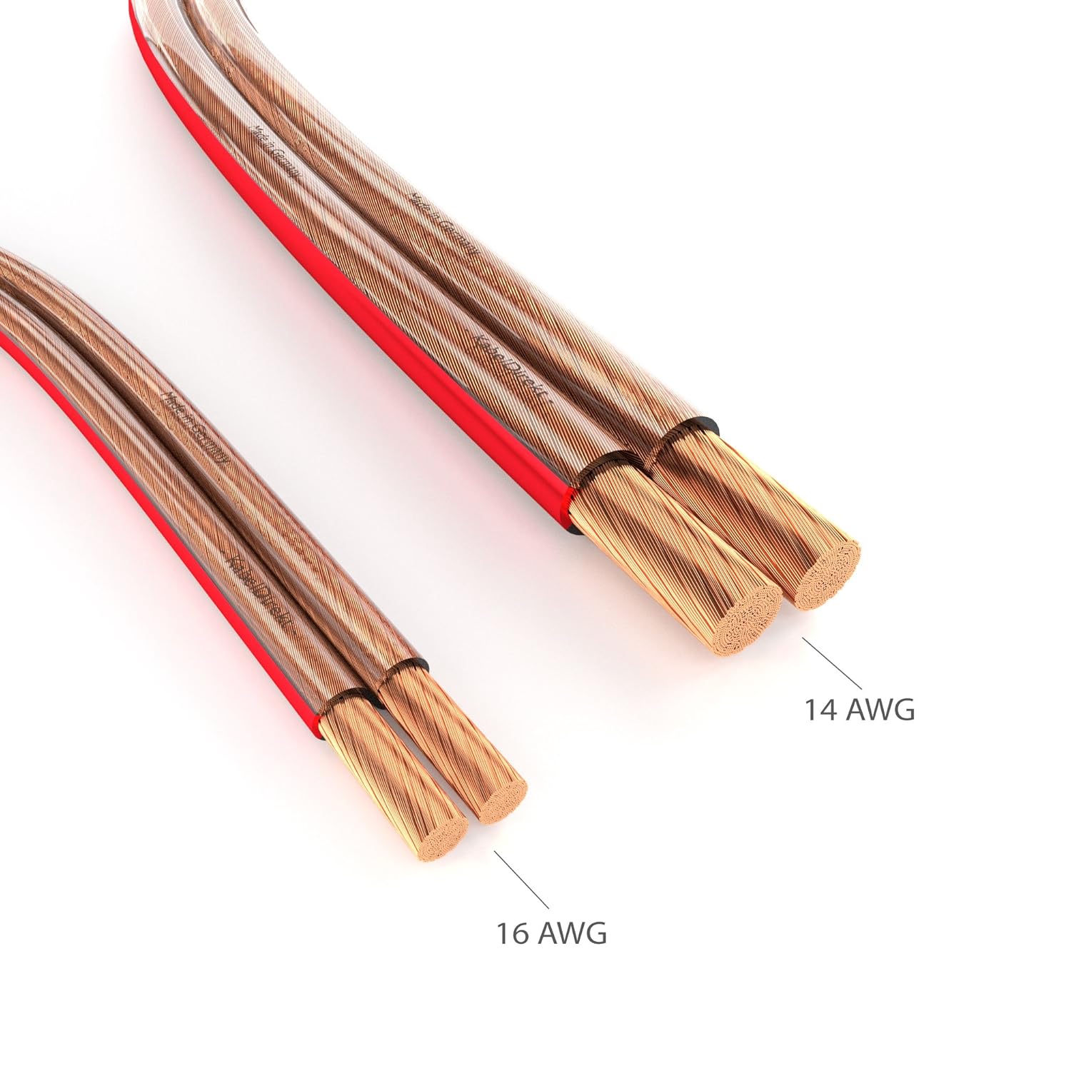 16 Gauge Audio Wire Oxygen-Free Speaker Cable 99.9/% Purity Copper Wiring and Polarity Markings KabelDirekt AWG 16 Speaker Wire for Audiophiles and HiFi Systems 100 feet