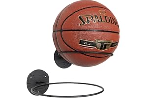 PUERSI Basketball Holder Wall Mount 2 Pack, Ball Display Stand Storage Black Metal, for Soccer Football Volleyball Teen Boy Decor