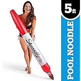 BigMouth Inc. Giant Inflatable Red Shnoodle Pool Float, Thick Vinyl Noodle, 5' Long Inflated