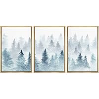 SIGNWIN 3 Piece Framed Canvas Wall Art Abstract Mountain Canvas Prints Home Artwork Decoration for Living Room,Bedroom - 16