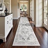 3x14 Washable Hallway Runner Rug - Non Slip Kitchen Runner Rugs with Rubber Backing Vintage Low-Pile Carpet Runners for Entry