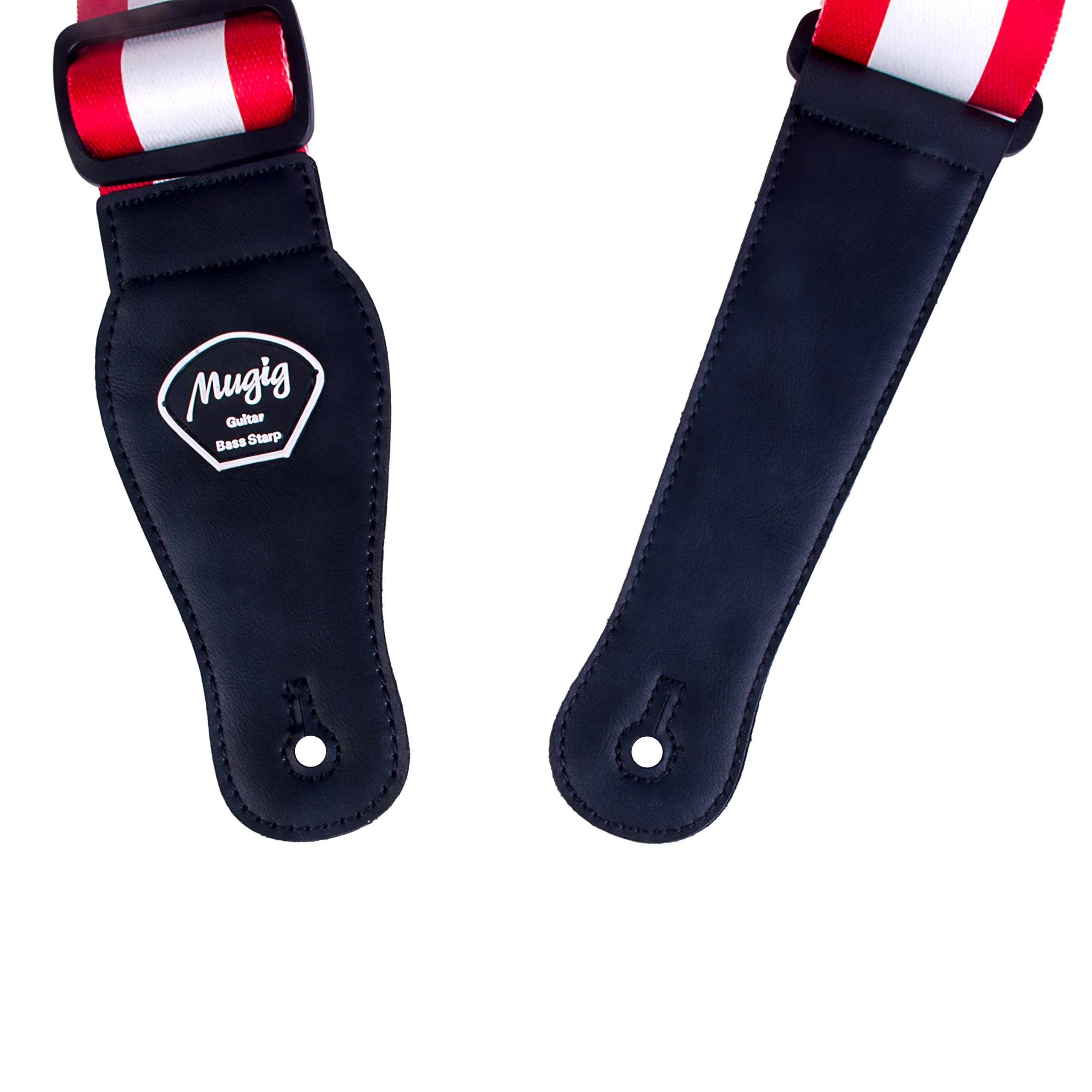 Guitar Strap Bass Mugig Adjustable Soft Cotton with Pick Pocket (Maple Leaf)