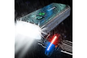 CUYTGSG 2024 New 6 LED 9500 Lumen Super Bright Bike Lights for Night Riding,360°Rotatable Bike Headlight,Bicycle Light-10 Modes,Runtime 36+ hrs,Upgrade Waterproof USB Rechargeable Bike Light,Free Taillights