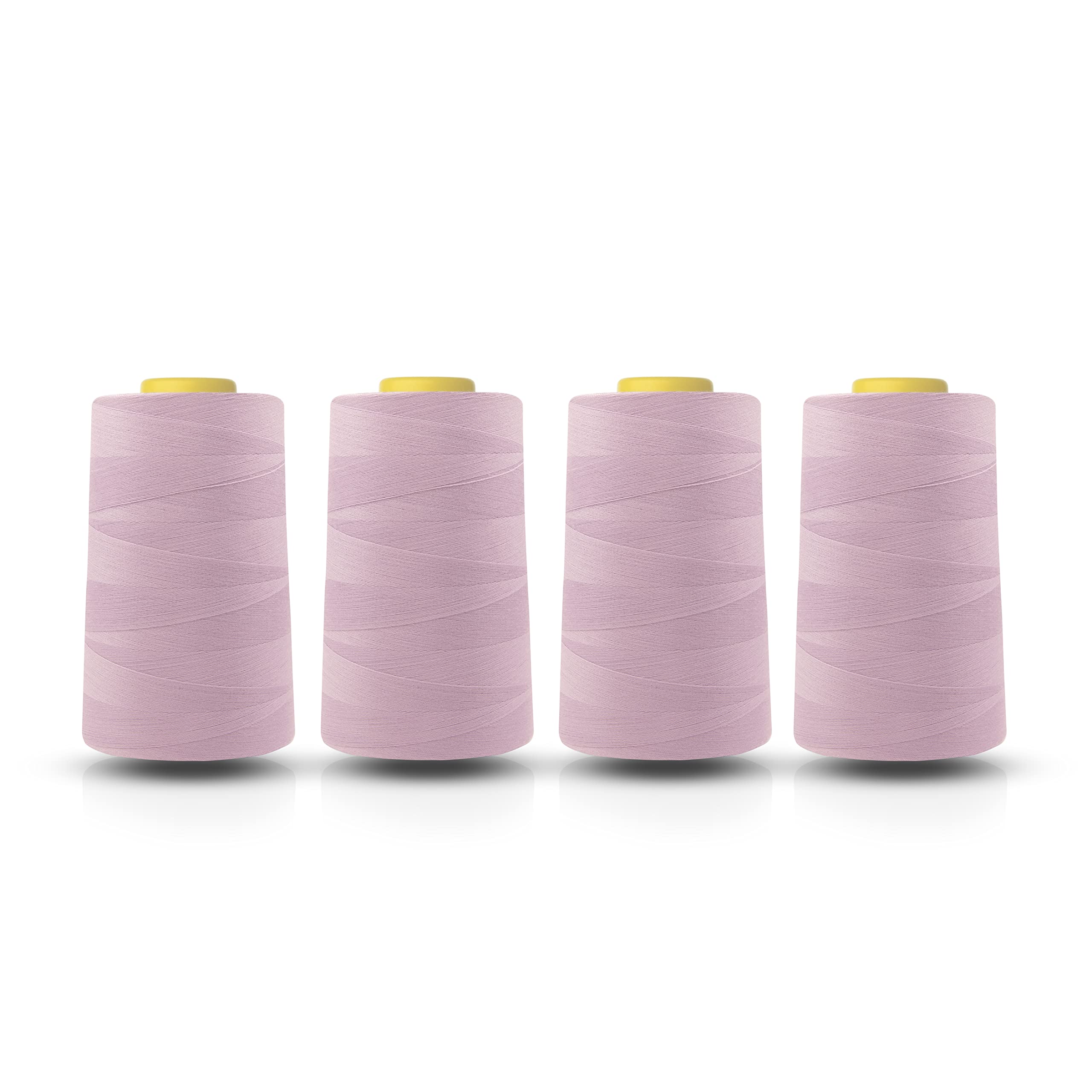 Realm Overlocking Sewing Machine Polyester Thread x Four 5000 Yards Cones White Black Natural Navy Red Grey (Lilac)