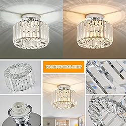 BUXVRCS Crystal Ceiling Light Fixture - Semi Flush