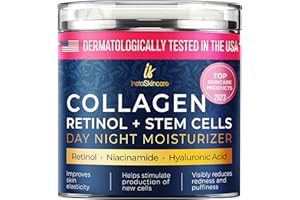 InstaSkincare Collagen Face Moisturizer with Airless Pump - Collagen Botanical Stem Cells Cream for Skin with Retinol, Niacinamide, Hyaluronic Acid - Anti-Aging Day & Night Cream - Made in USA (1.7Oz)