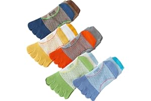 FAMKIT Kids Toe Socks 5 Pair Children Five Finger Toe Socks Breathable Cotton Sports Five Finger Socks for 3-12 Years