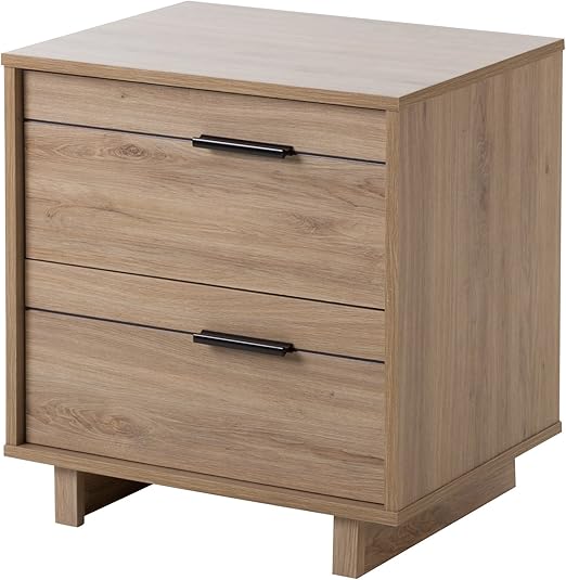 Amazon Com South Shore Fynn Collection Nightstand Rustic Oak