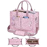 FIORETTO Canvas Tote Bag for Women with Zipper Closure & Individual Compartments for Work College for Teacher & Nurse