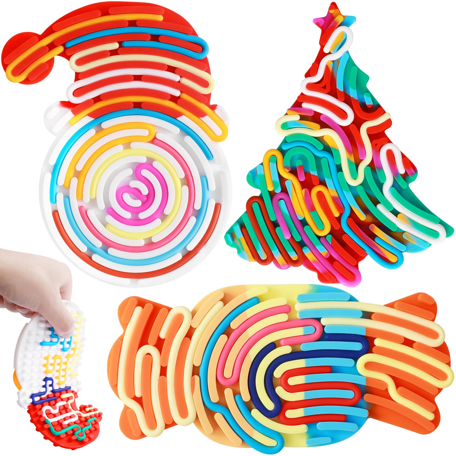 Photo 1 of 3Pcs Sensory Activity Board, Fidget Sensory Toys for Kids Adults, Duble Sided Design Kids Busy Board, Calm Down Fidget Toy for Stress Relief